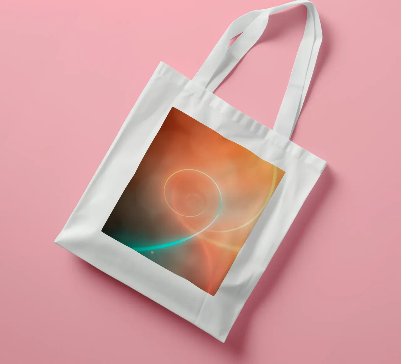 Dynamic abstract spiral design with soft gradients tote bag by DesignDoodle
