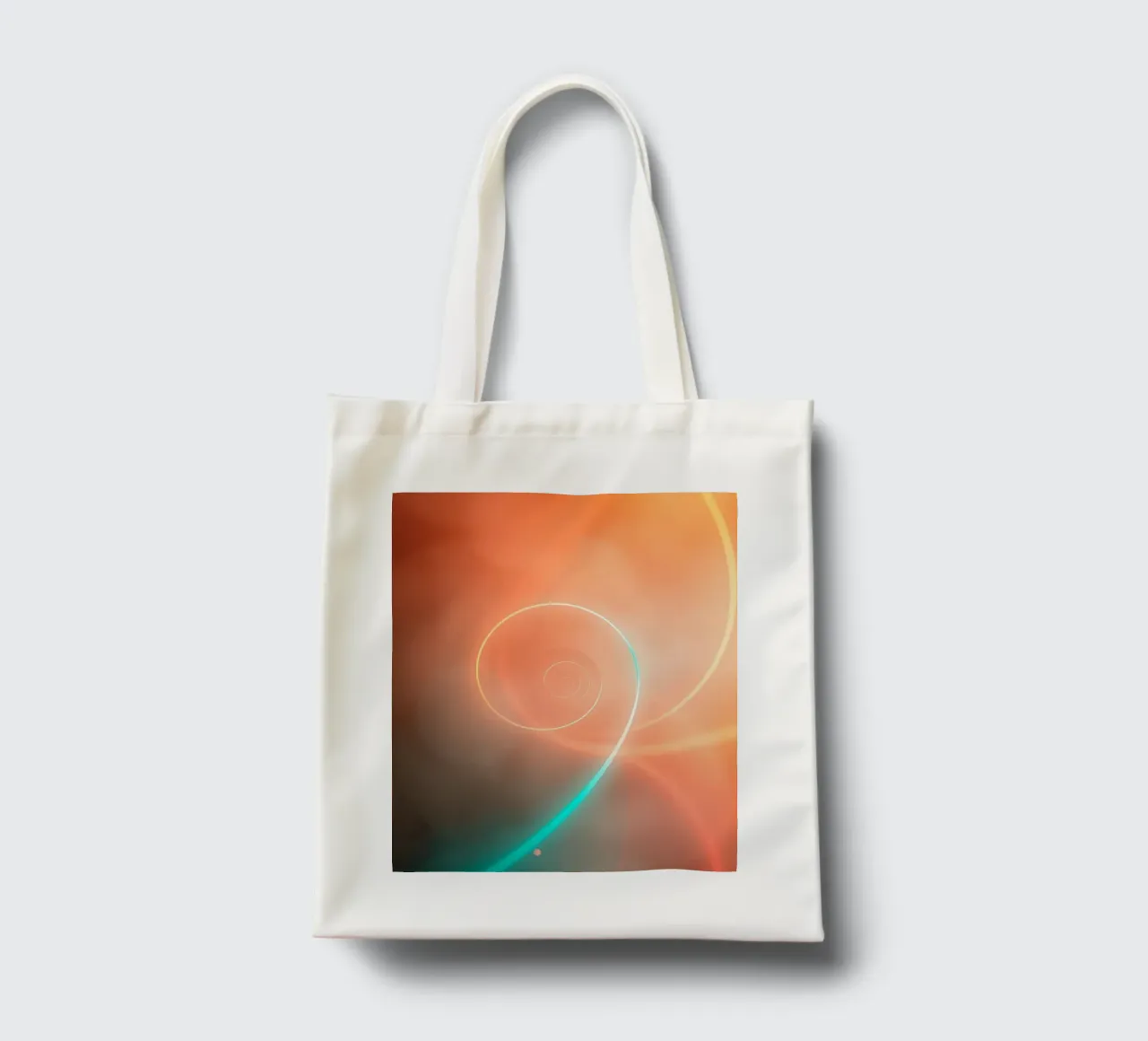 Dynamic abstract spiral design with soft gradients tote bag by DesignDoodle