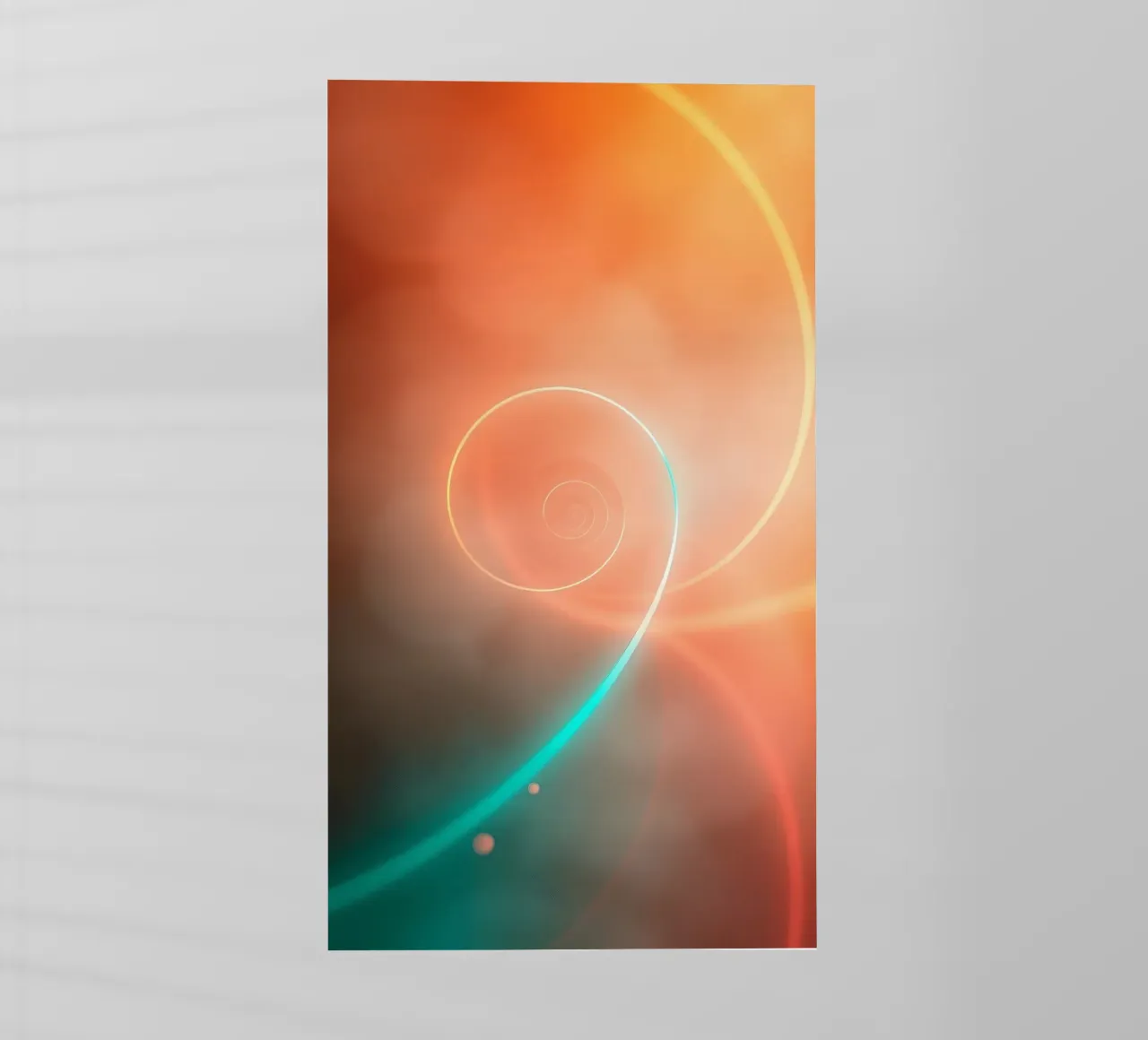 Dynamic abstract spiral design with soft gradients backlit film by DesignDoodle