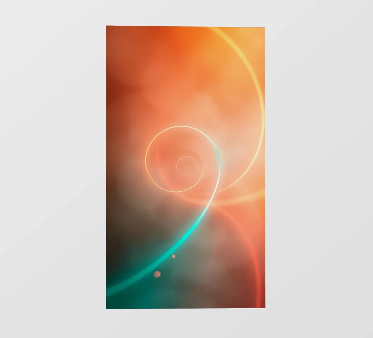 Dynamic abstract spiral design with soft gradients backlit film by DesignDoodle