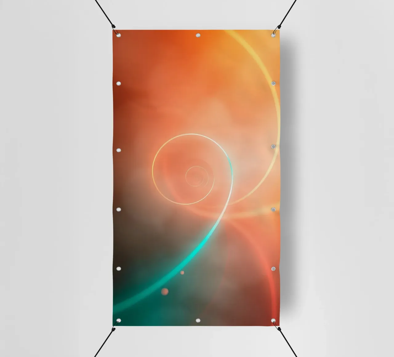 Spirale abstraite dynamique avec des dégradés doux bâche pvc de DesignDoodle