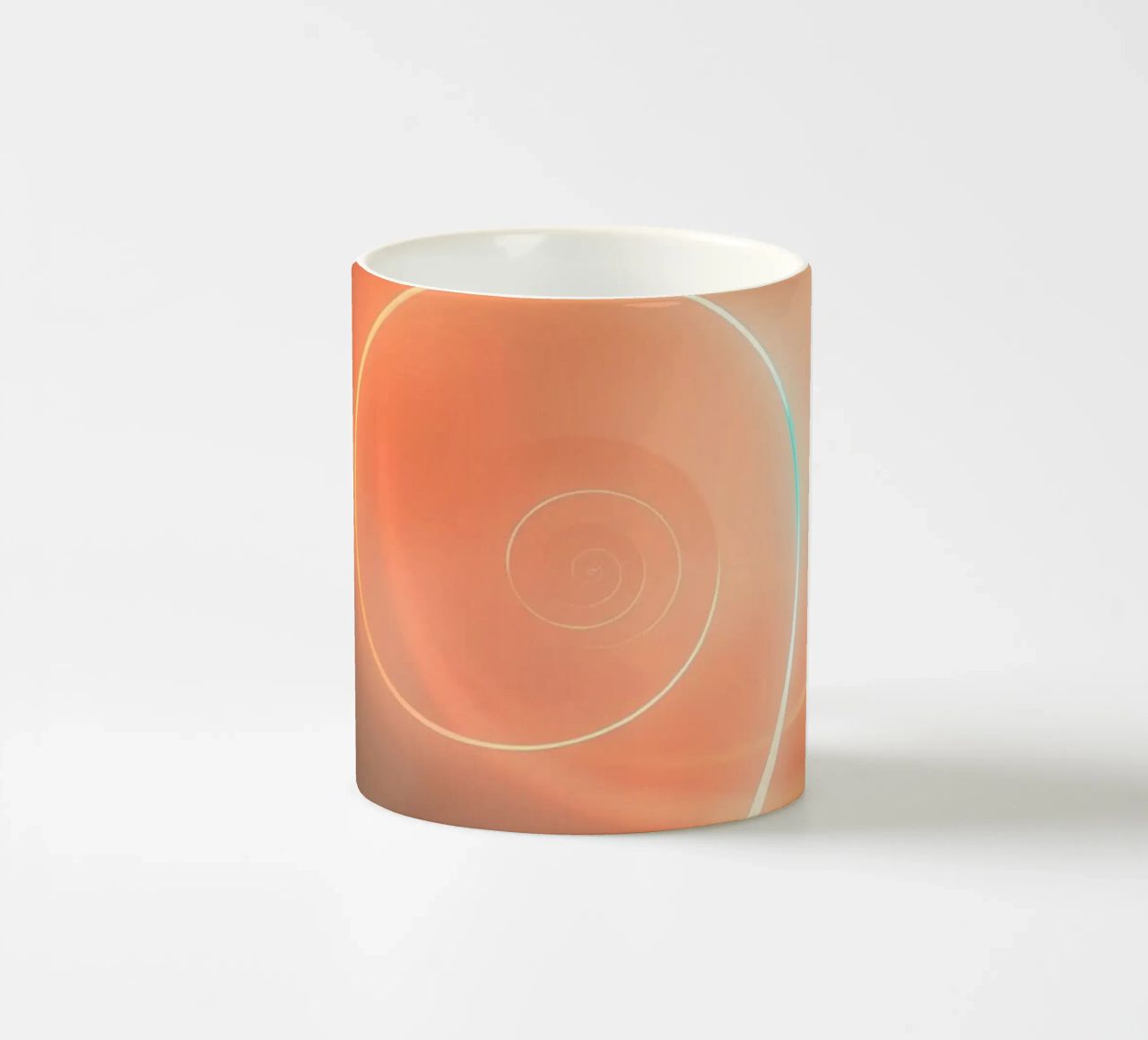 Dynamic abstract spiral design with soft gradients ceramic mug by DesignDoodle