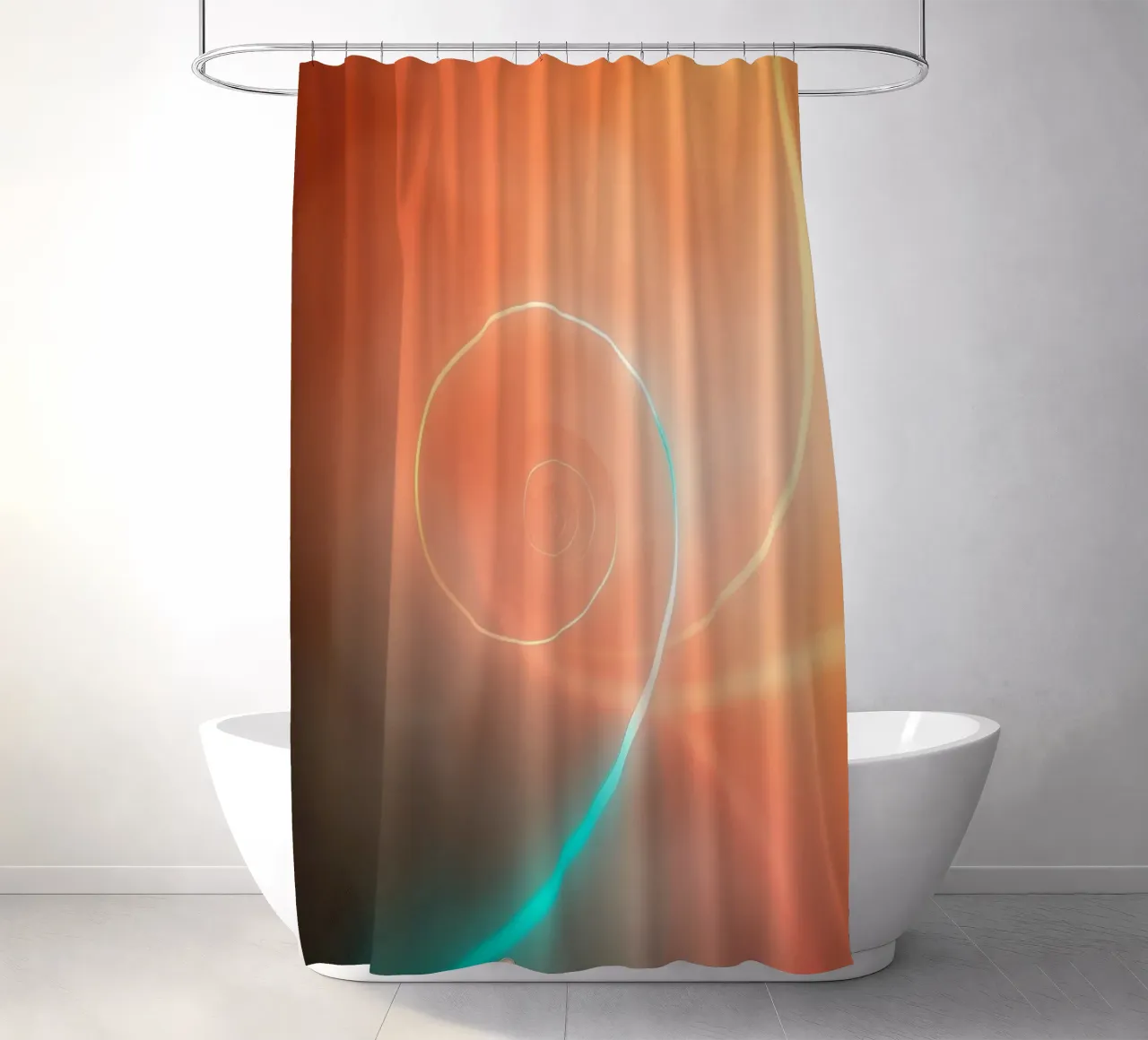 Design dinamico a spirale astratta con sfumature morbide tenda da doccia da DesignDoodle