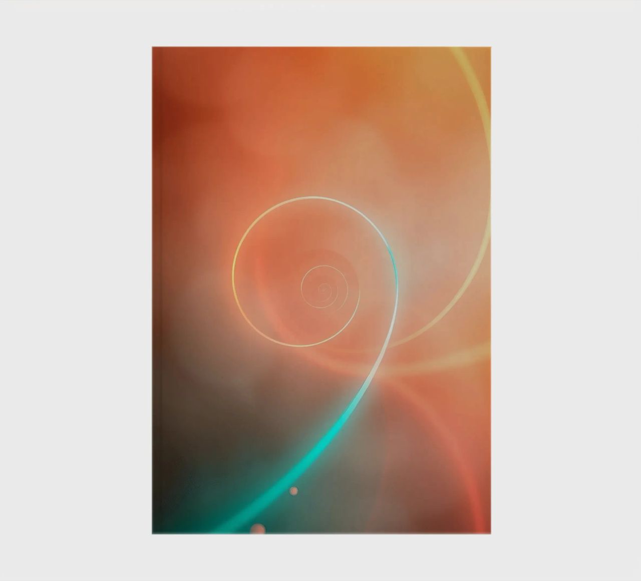 Dynamic abstract spiral design with soft gradients notebook by DesignDoodle