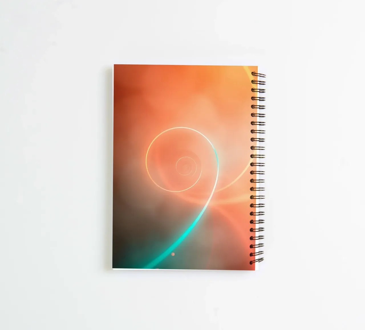 Dynamic abstract spiral design with soft gradients spiral notebook by DesignDoodle