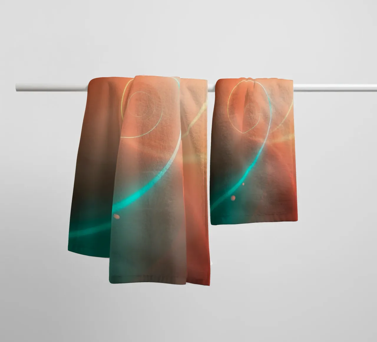Dynamisch abstract spiraalontwerp met zachte verlopen badhanddoek van DesignDoodle