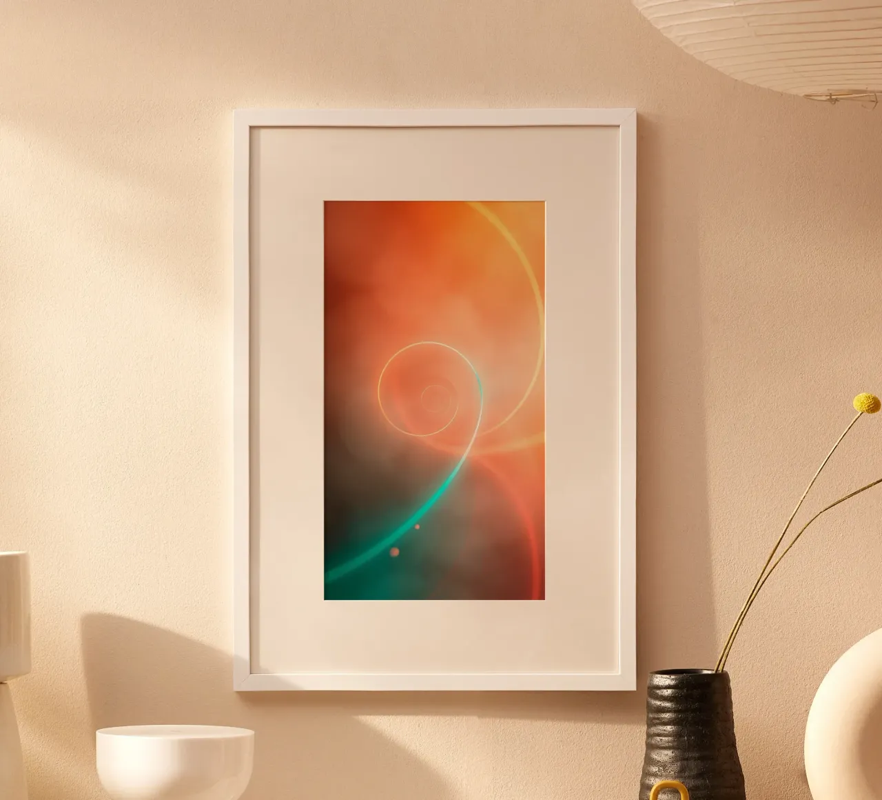 Spirale abstraite dynamique avec des dégradés doux hahnemühle de DesignDoodle
