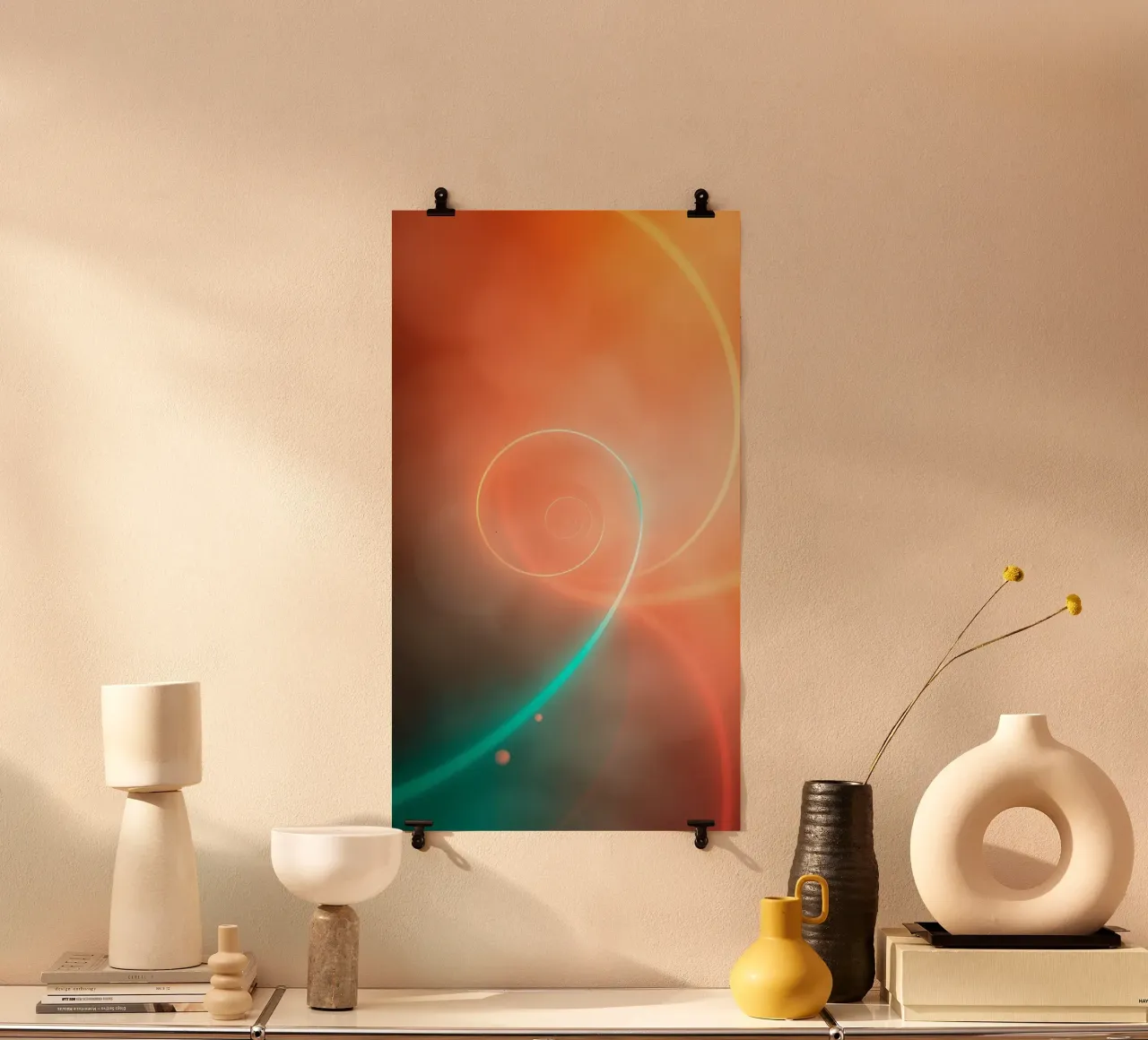 Spirale abstraite dynamique avec des dégradés doux hahnemühle de DesignDoodle