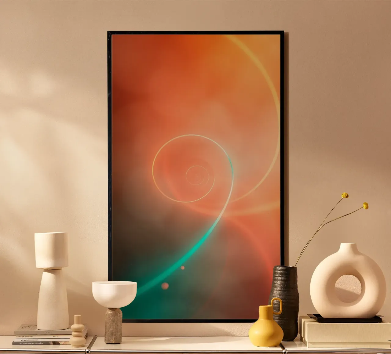 Spirale abstraite dynamique avec des dégradés doux hahnemühle de DesignDoodle