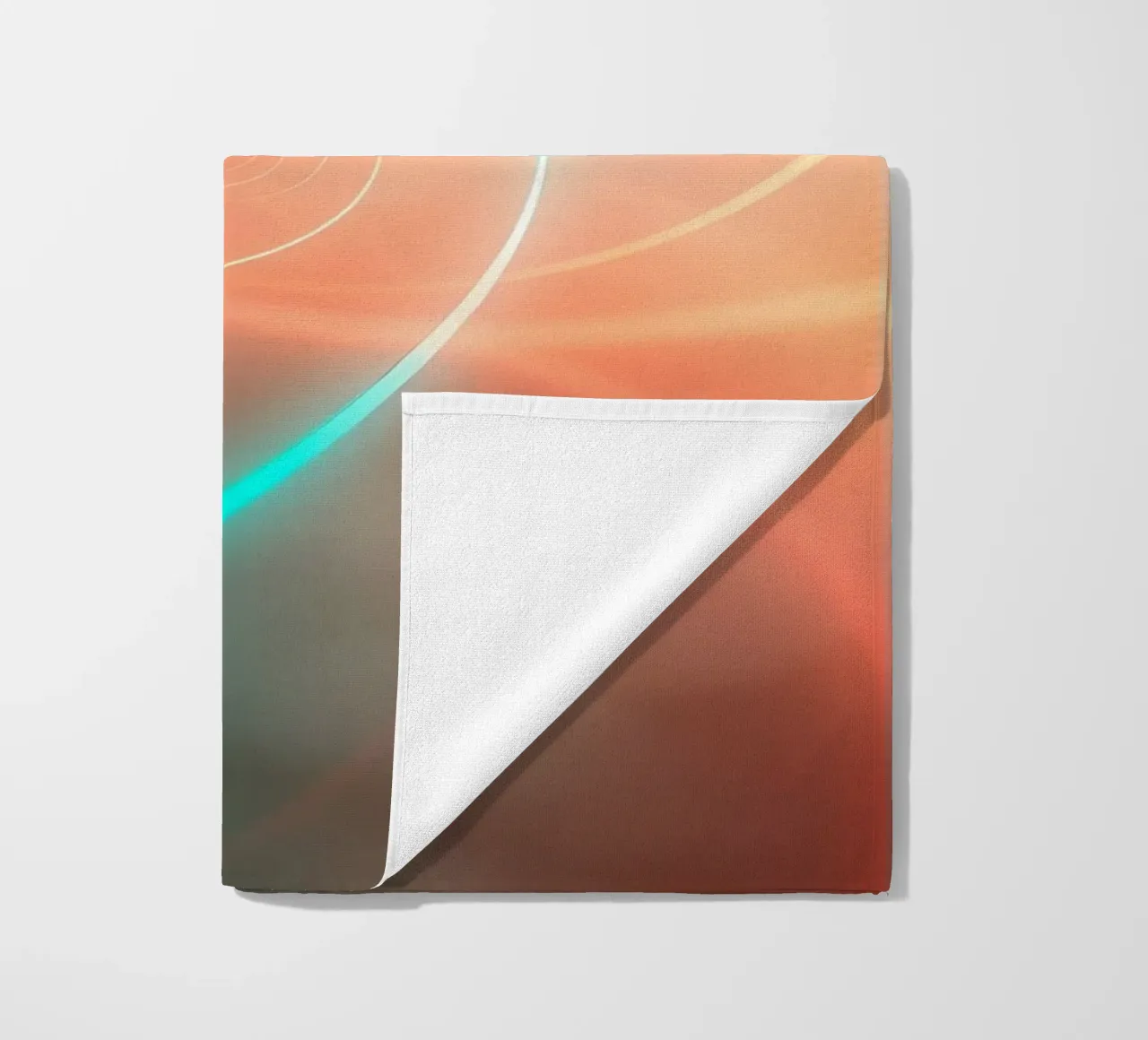 Dynamic abstract spiral design with soft gradients beach towel by DesignDoodle