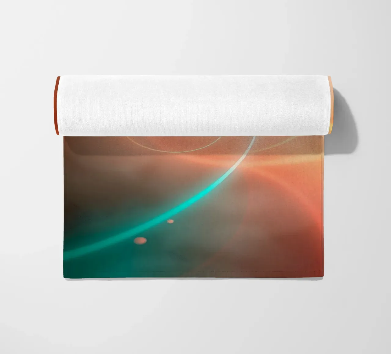 Dynamic abstract spiral design with soft gradients beach towel by DesignDoodle