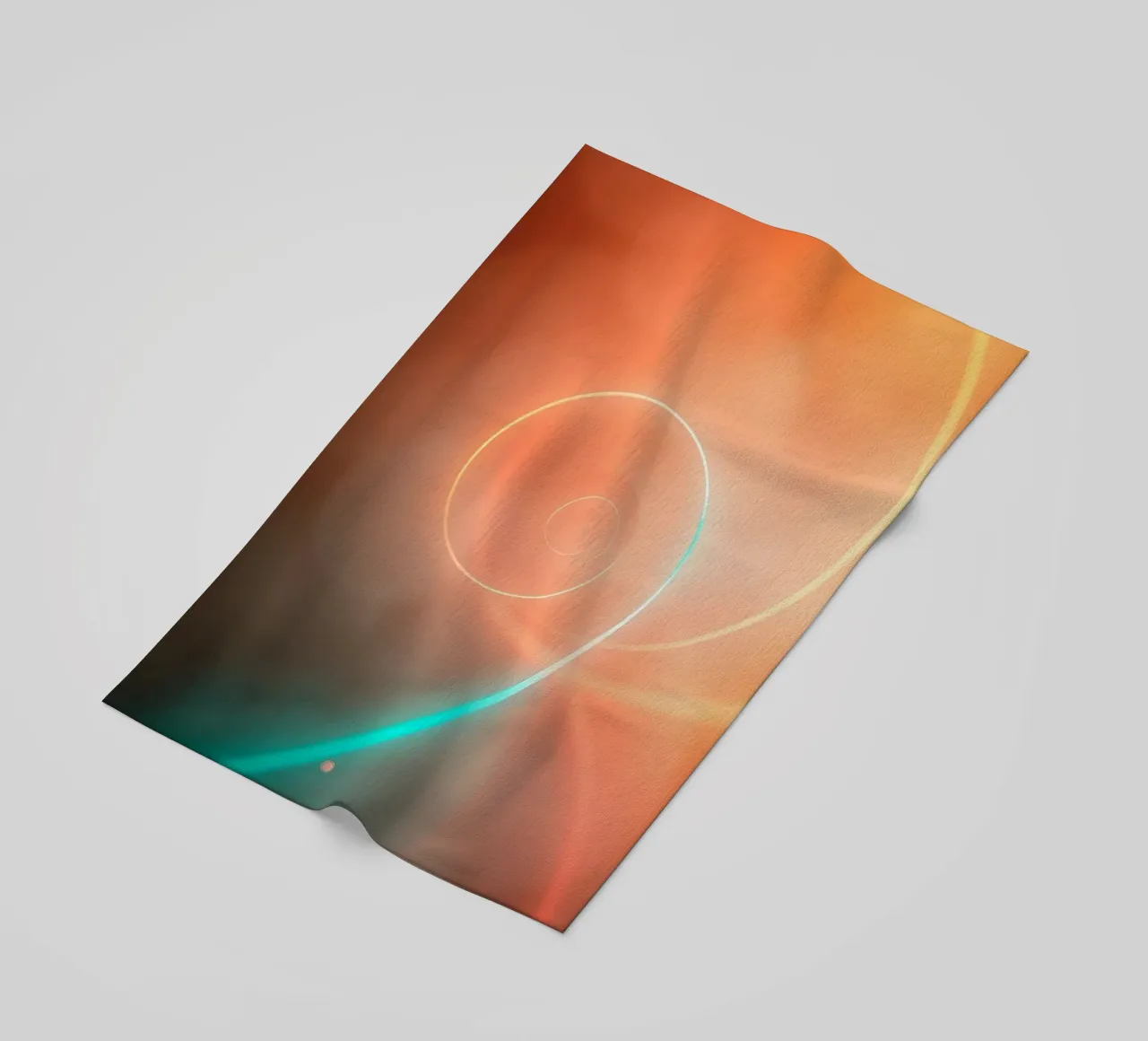 Dynamic abstract spiral design with soft gradients beach towel by DesignDoodle