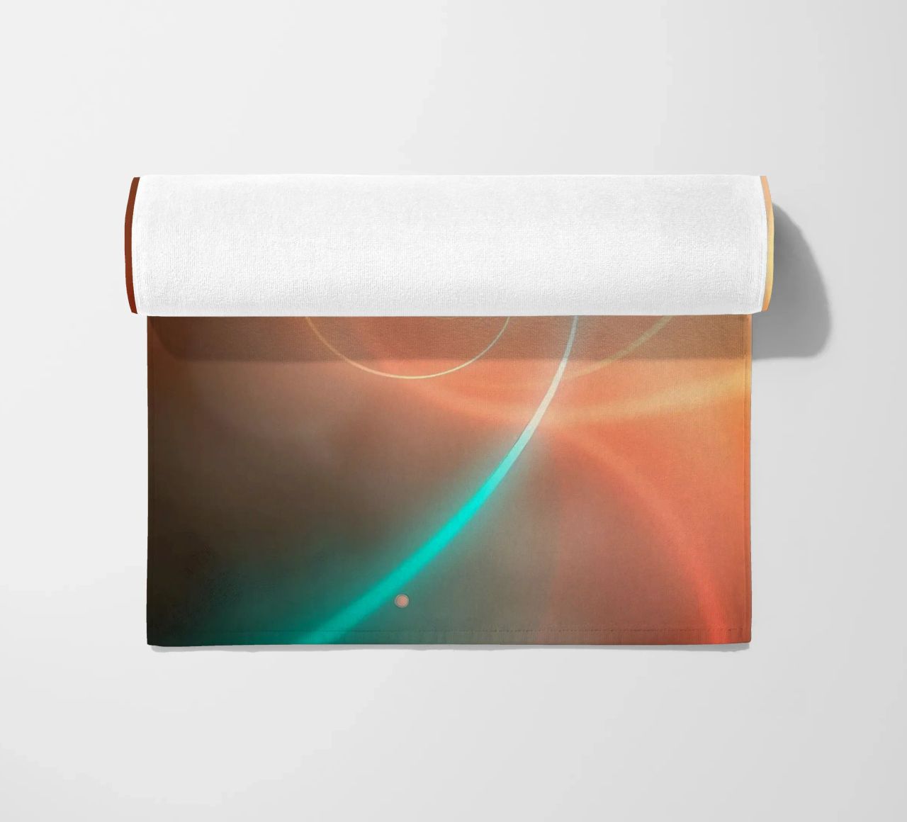 Dynamic abstract spiral design with soft gradients beach towel by DesignDoodle