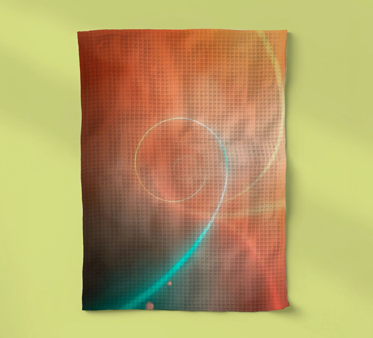 Dynamic abstract spiral design with soft gradients tea towel by DesignDoodle