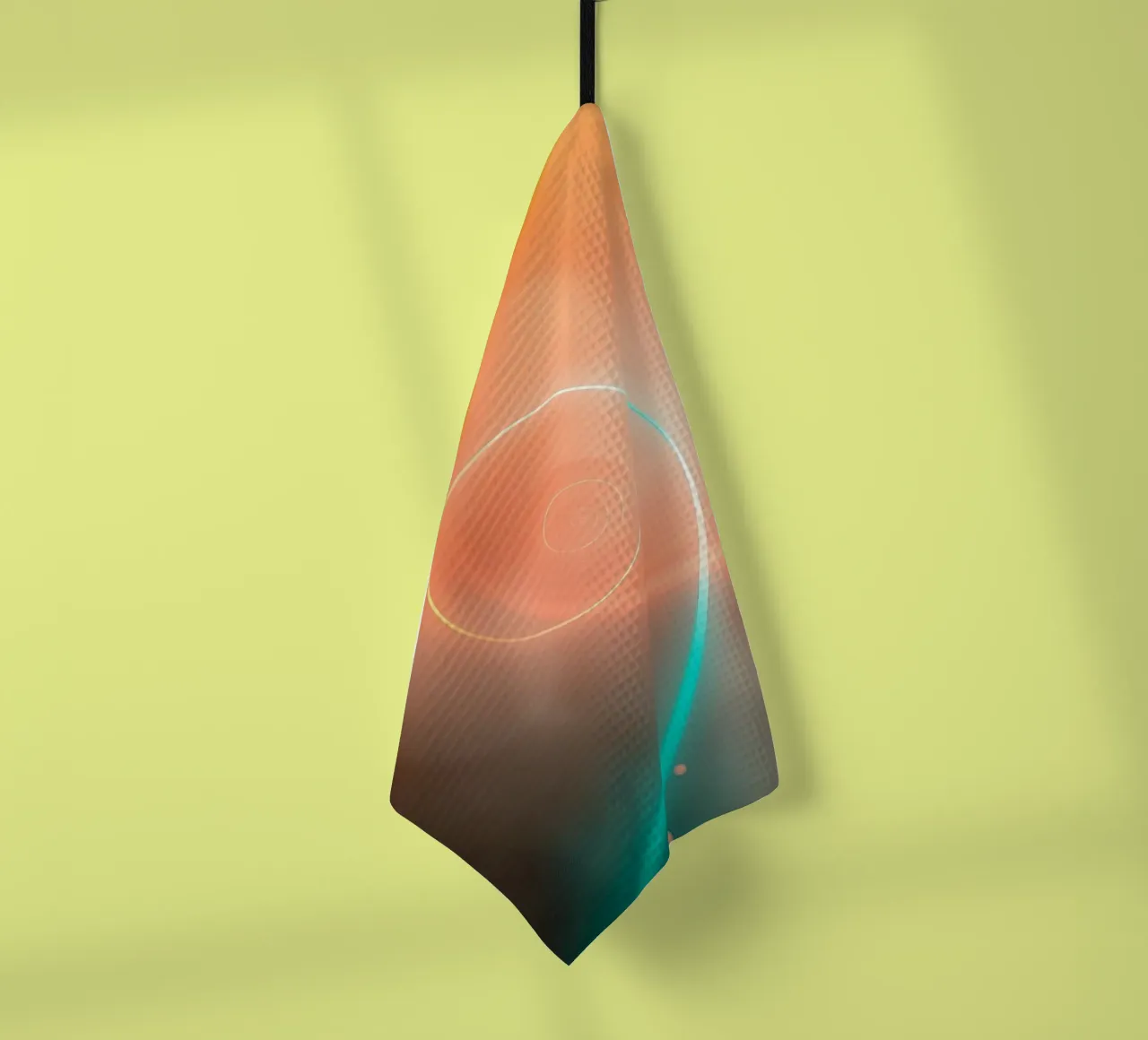 Dynamisches abstraktes Spiraldesign mit weichen Farbverläufen Geschirrtuch von DesignDoodle