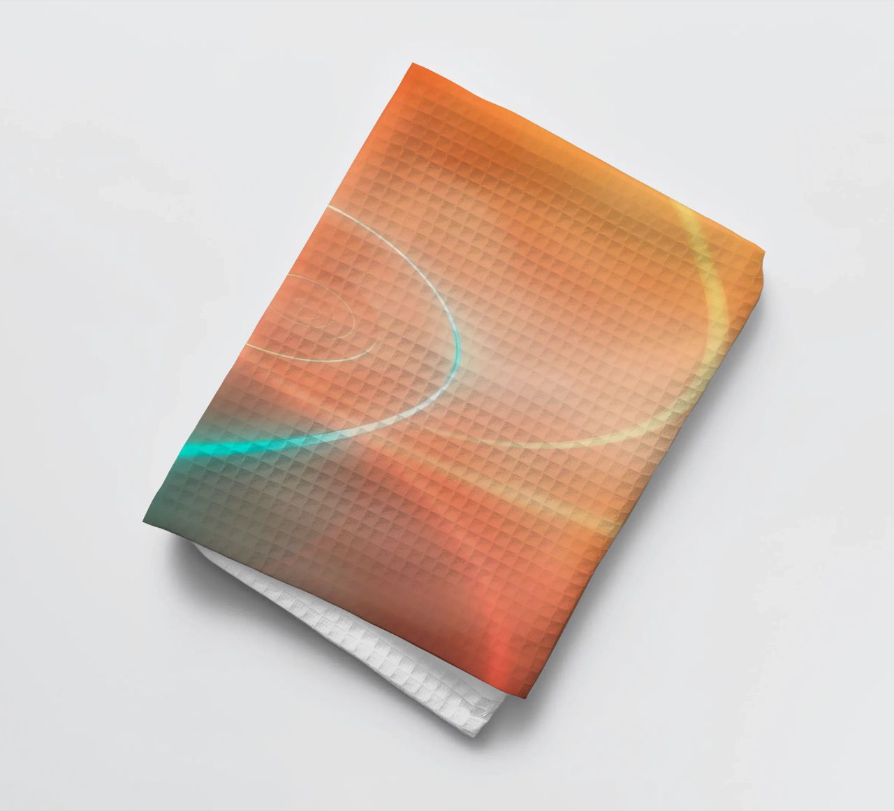 Dynamic abstract spiral design with soft gradients tea towel by DesignDoodle