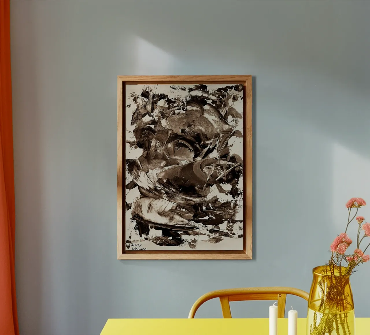 SEPIA 25 alu-dibond by Thierry Vobmann Abstract painting