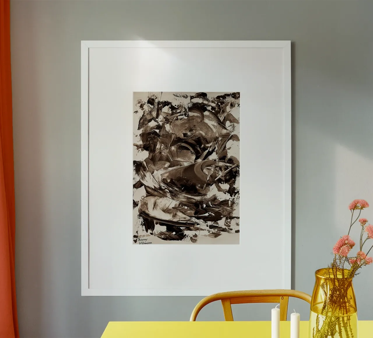 SEPIA 25 poster con telaio in plastica da Thierry Vobmann Abstract painting