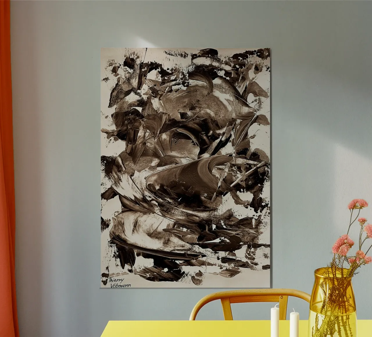 SEPIA 25 poster con telaio in plastica da Thierry Vobmann Abstract painting