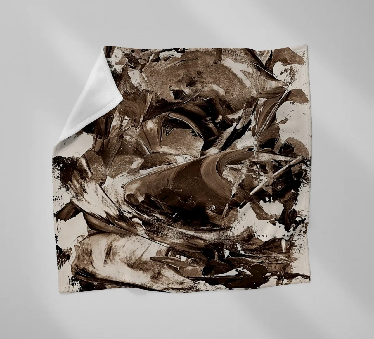 SEPIA 25 fleece blanket by Thierry Vobmann Abstract painting