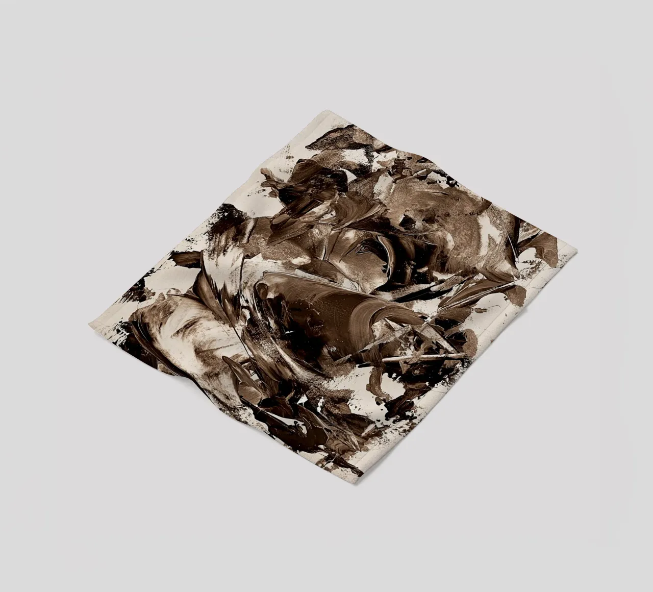 SEPIA 25 fleece blanket by Thierry Vobmann Abstract painting