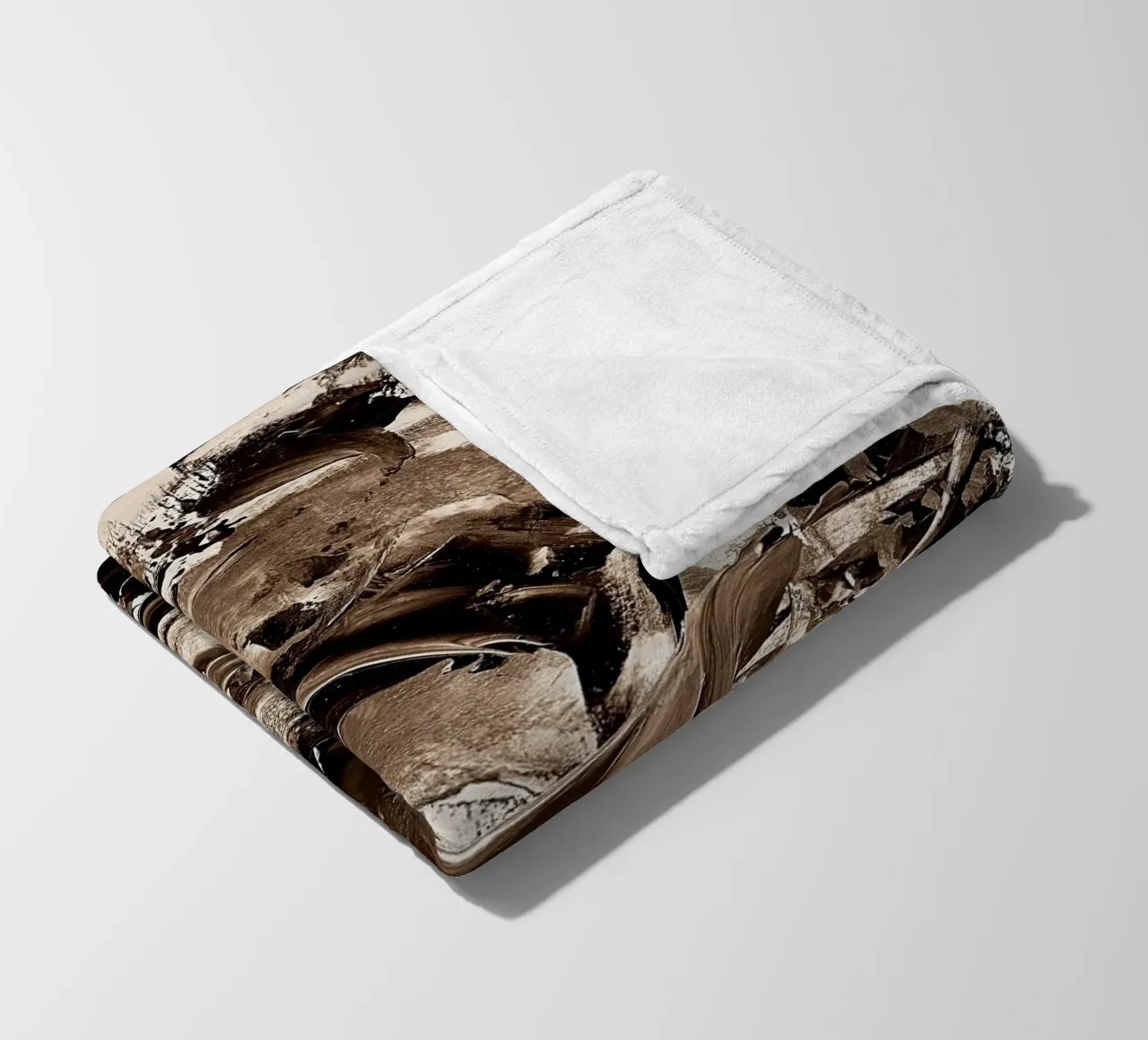 SEPIA 25 fleece blanket by Thierry Vobmann Abstract painting
