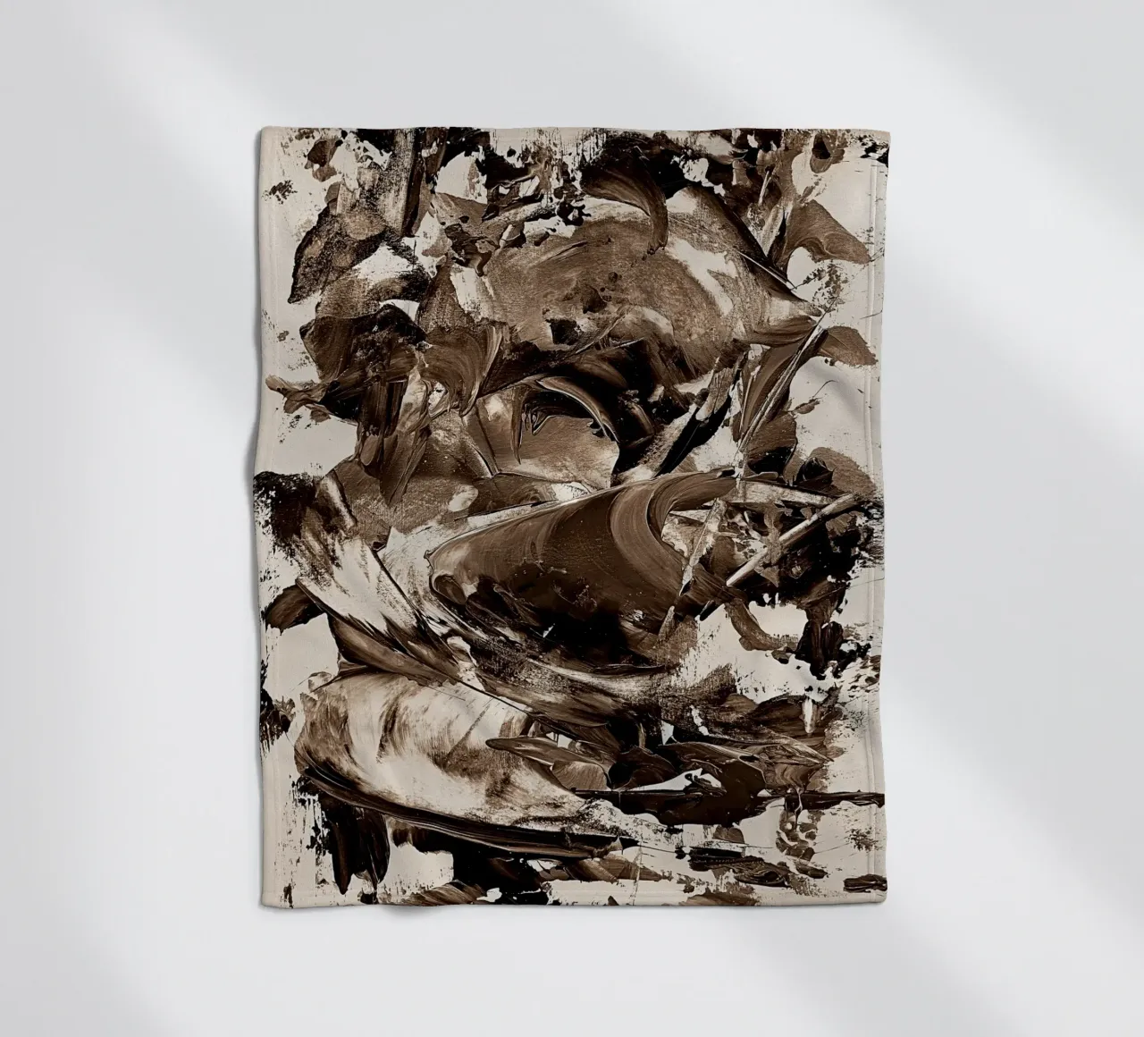 SEPIA 25 fleece blanket by Thierry Vobmann Abstract painting