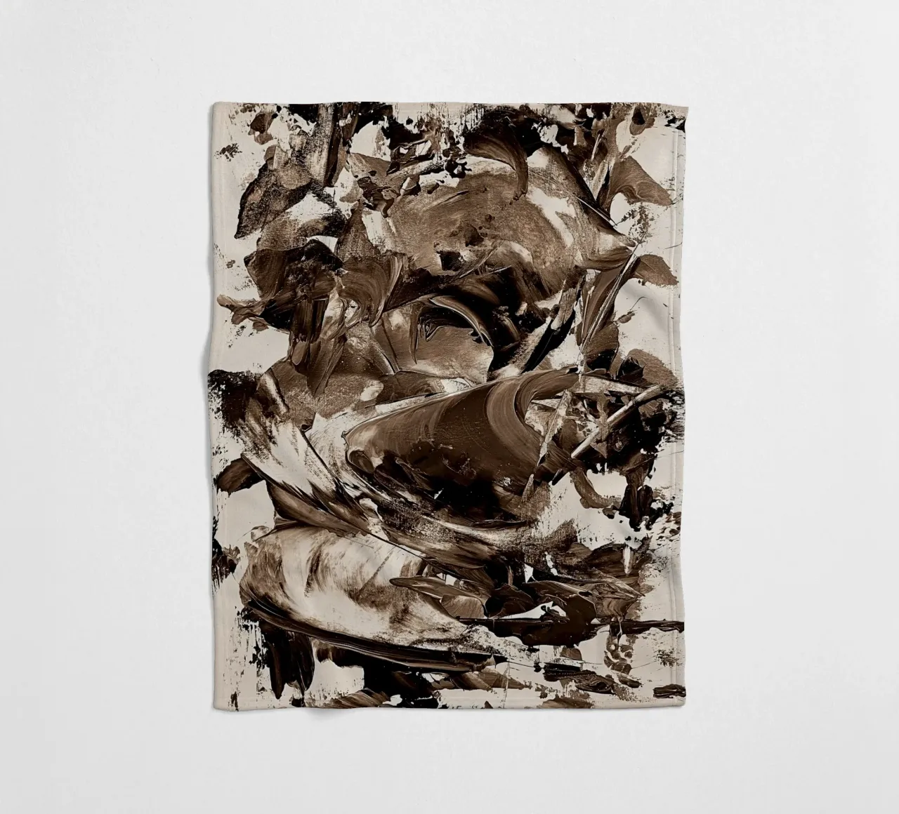 SEPIA 25 fleece blanket by Thierry Vobmann Abstract painting