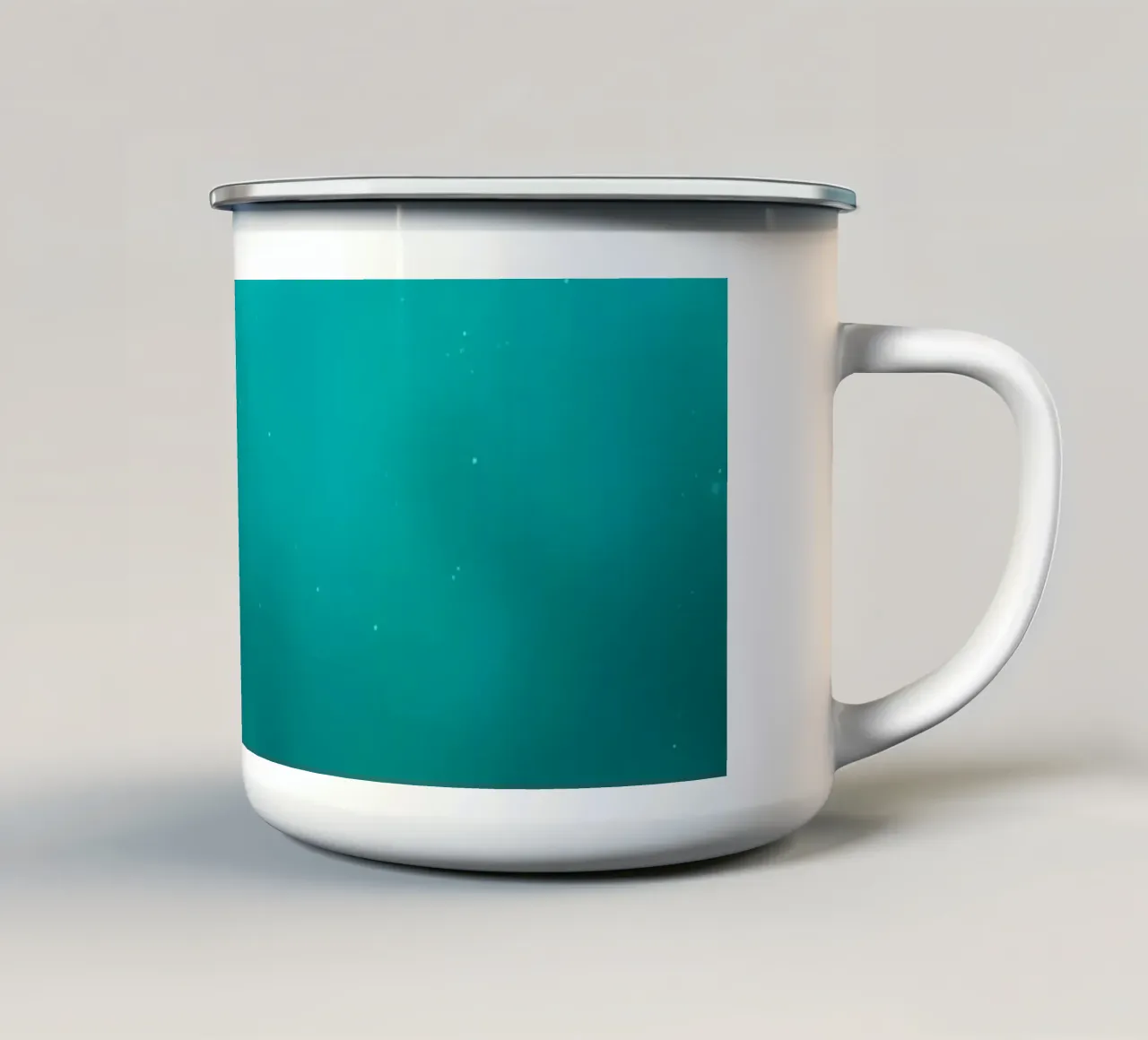 Sfondo astratto turchese che crea un'atmosfera serena tazza in smalto da DesignDoodle