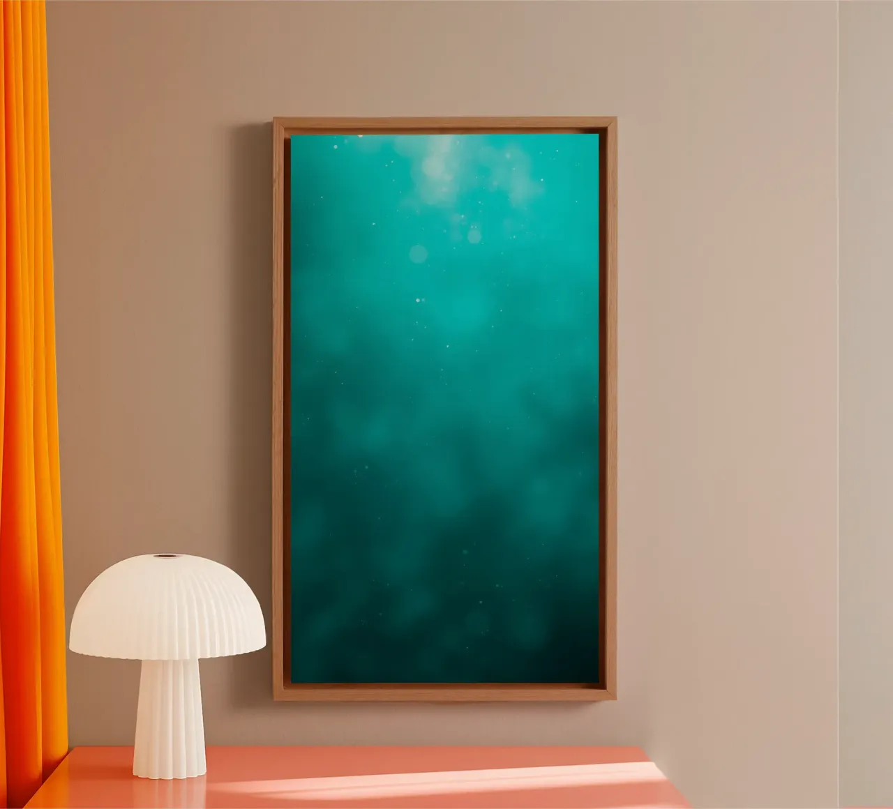Abstract turquoise background creating a serene atmosphere canvas by DesignDoodle