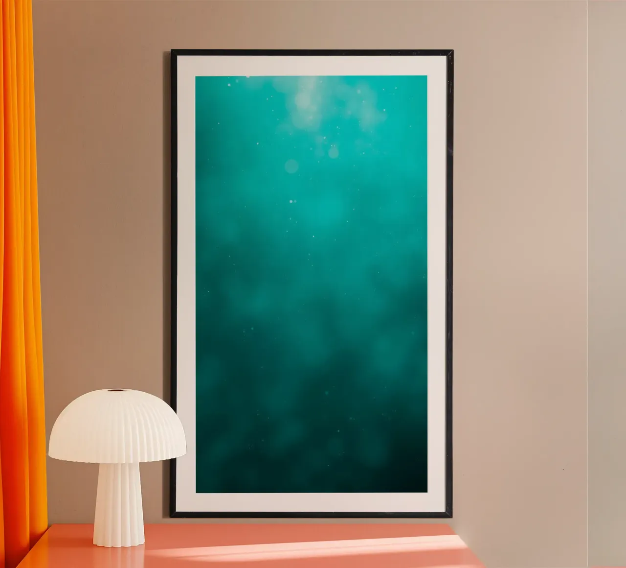 Abstract turquoise background creating a serene atmosphere hahnemühle by DesignDoodle