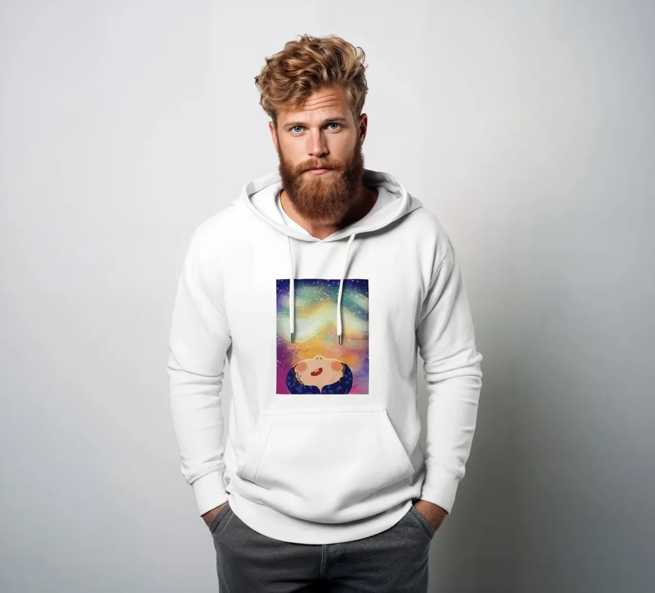 Stargazer - Aurora boreale felpa con cappuccio da Honigbrombeere
