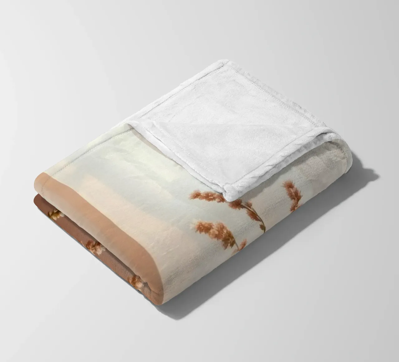 Soft light filters through sheer curtains with calm flowers fleece blanket by DesignDoodle