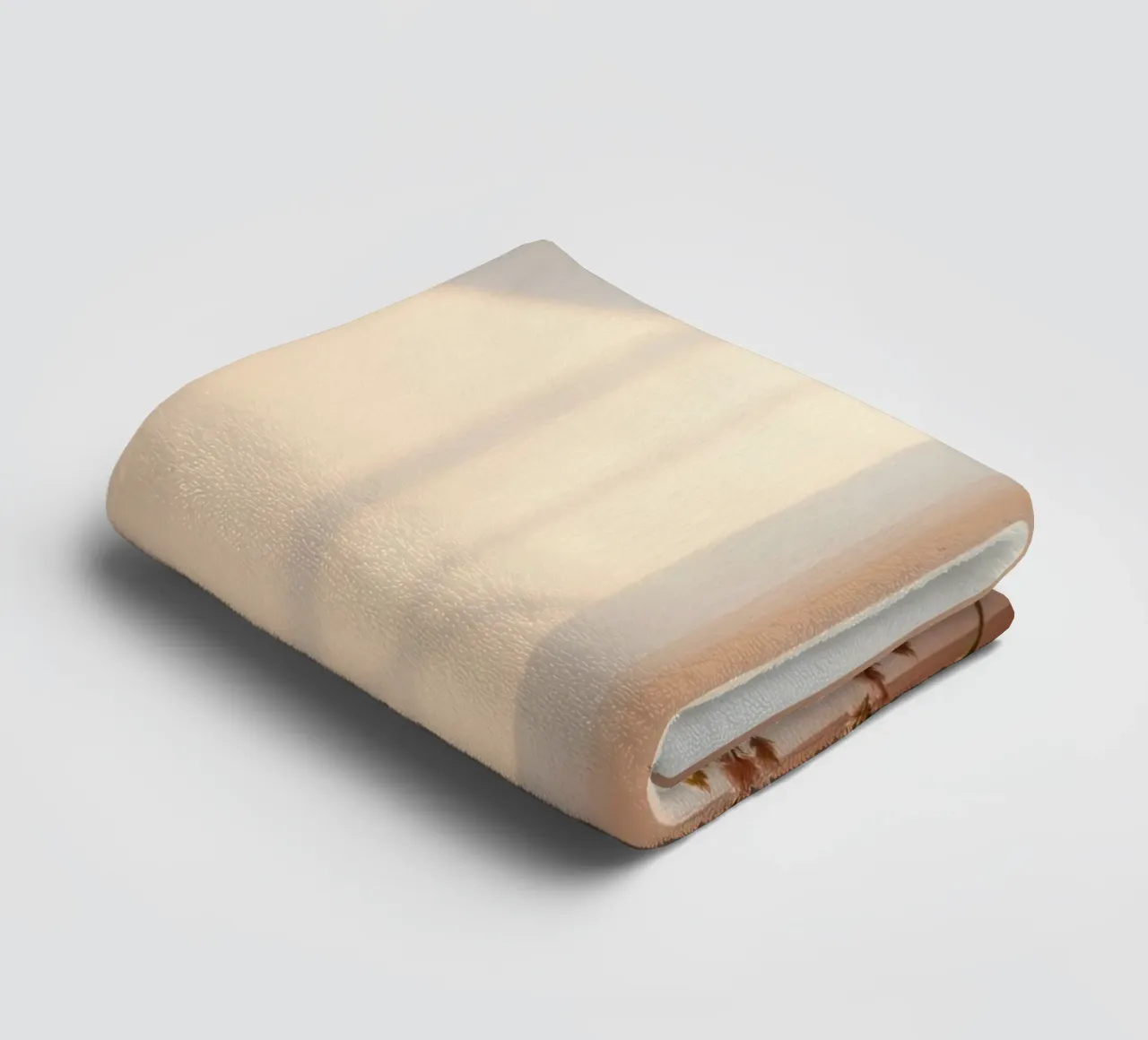 Soft light filters through sheer curtains with calm flowers towel by DesignDoodle