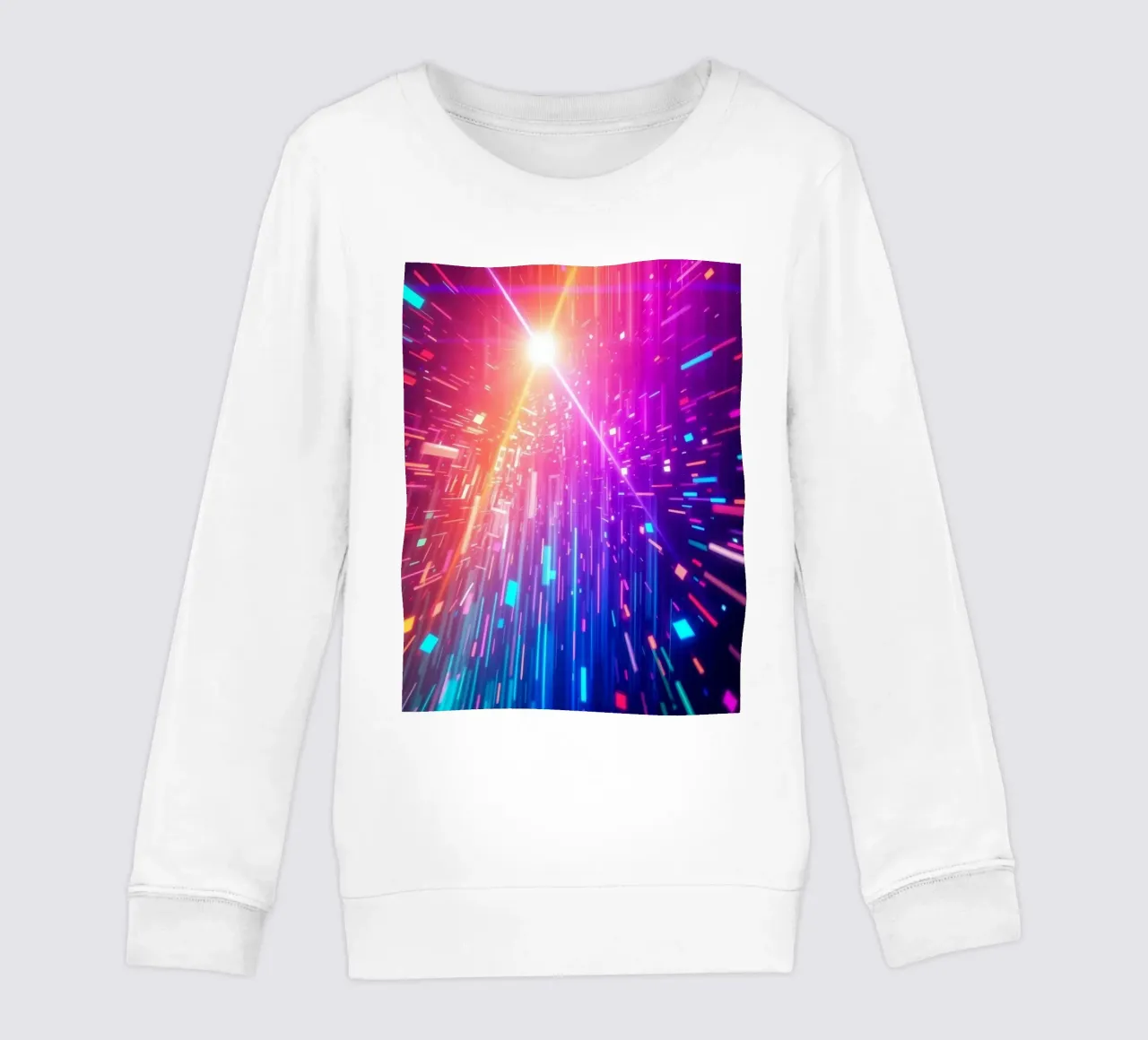 Kleurrijk abstract ontwerp met levendige lichtstralen kinder sweatshirt van DesignDoodle