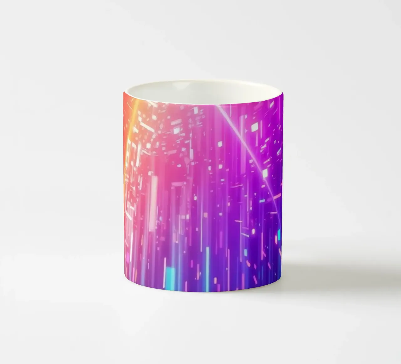Kleurrijk abstract ontwerp met levendige lichtstralen keramische mok van DesignDoodle