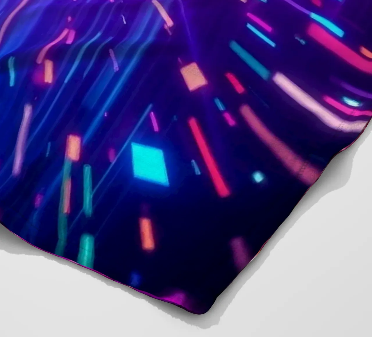 Colorful abstract design featuring vibrant rays of light fleece blanket by DesignDoodle