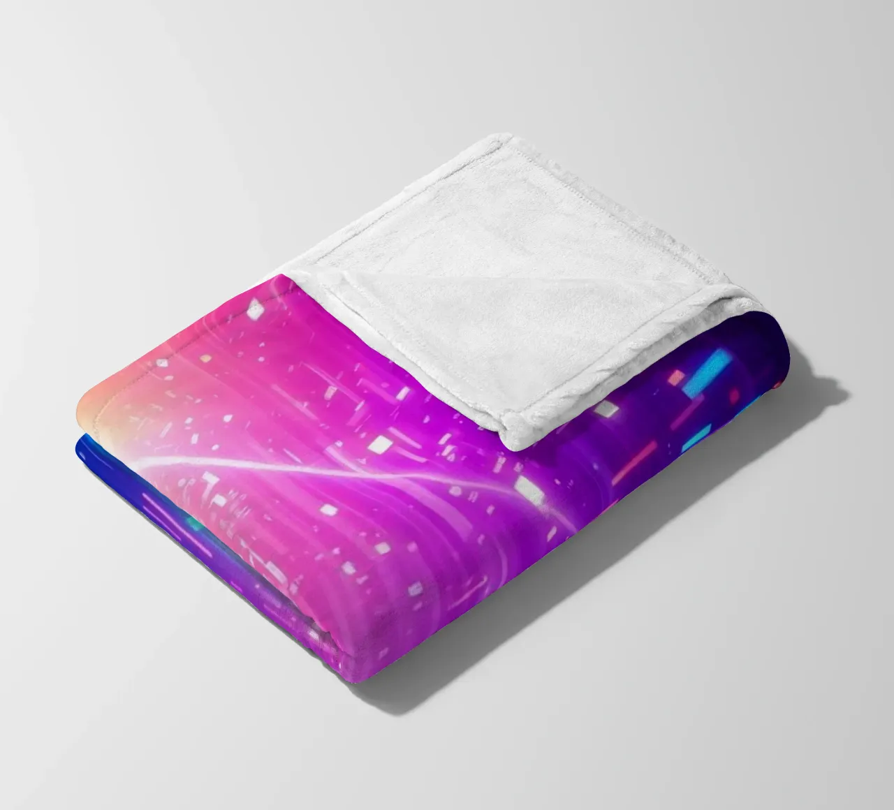 Colorful abstract design featuring vibrant rays of light fleece blanket by DesignDoodle