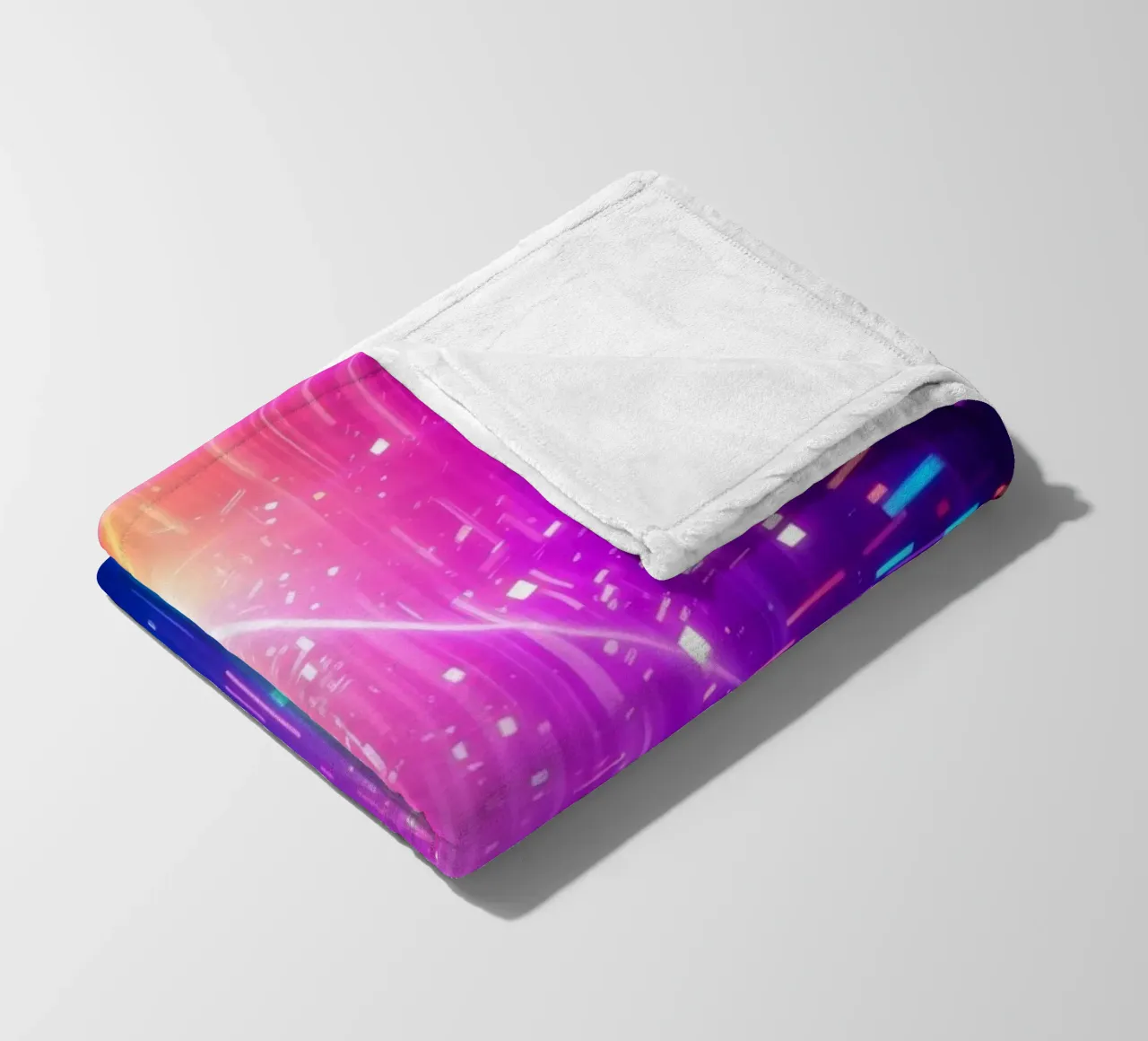 Colorful abstract design featuring vibrant rays of light fleece blanket by DesignDoodle