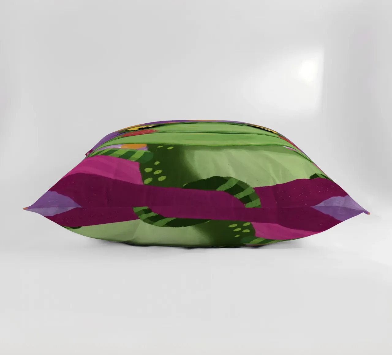 Funny frog swings in the hammock decorative cushion by Honigbrombeere