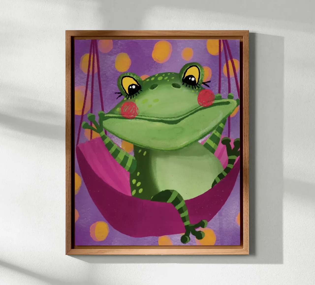 Funny frog swings in the hammock forex plate by Honigbrombeere
