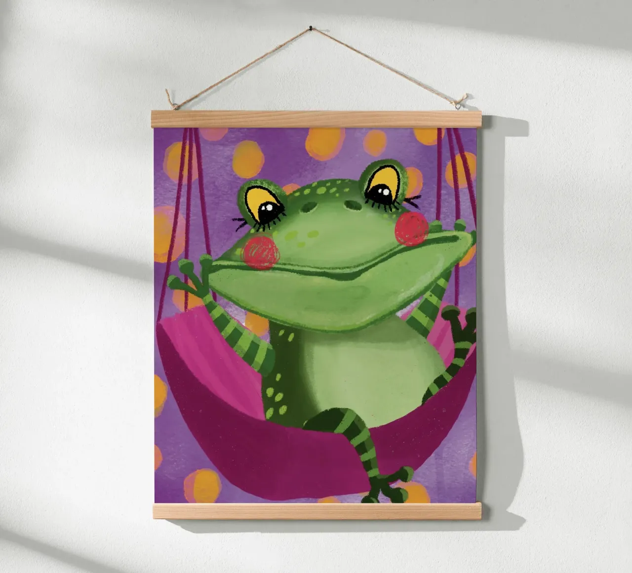 Funny frog swings in the hammock hahnemühle by Honigbrombeere