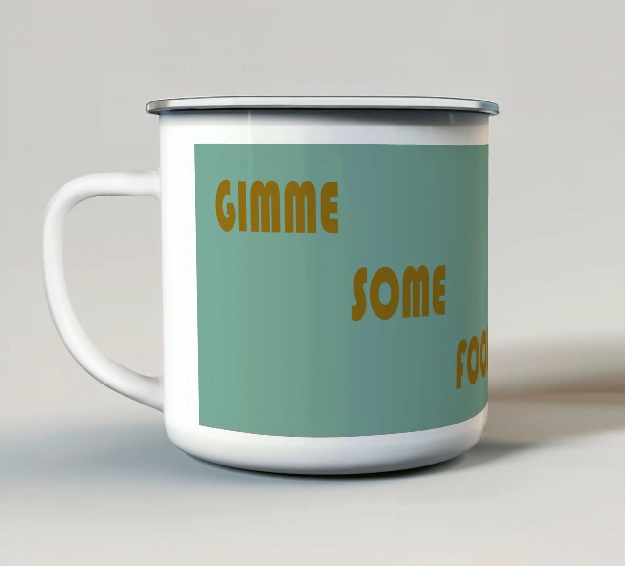 Gimme some food tazza in smalto da Mandalla Illustration