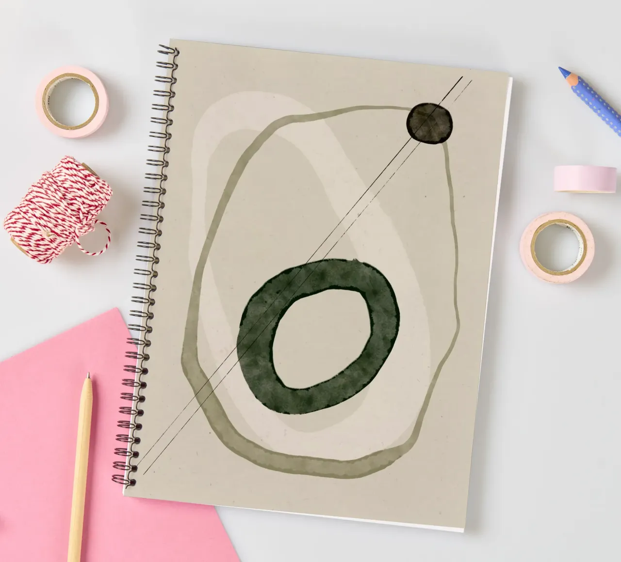 Orbit And Line spiral notebook by treechild