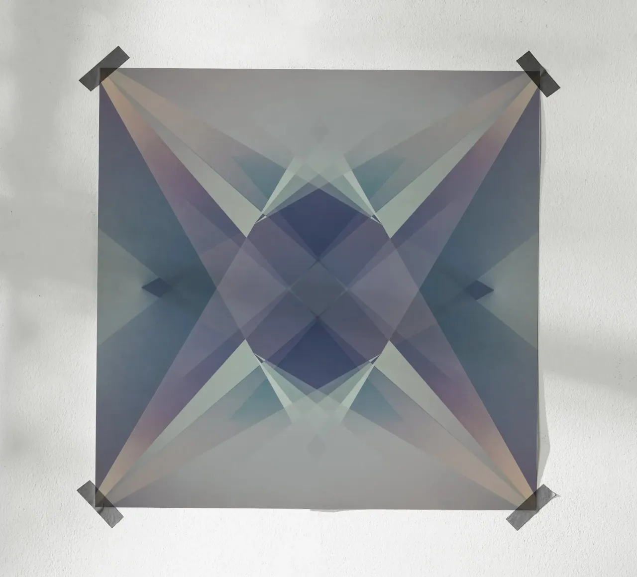 Geometria moderna n. 21 poster con telaio in legno da Metron