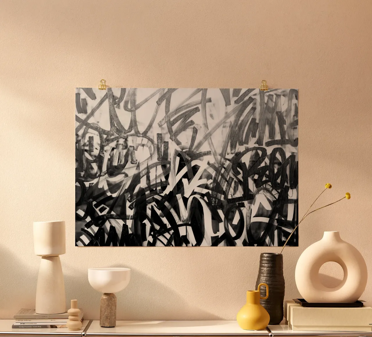 Graffiti Art poster con telaio in alluminio da Flo Klein