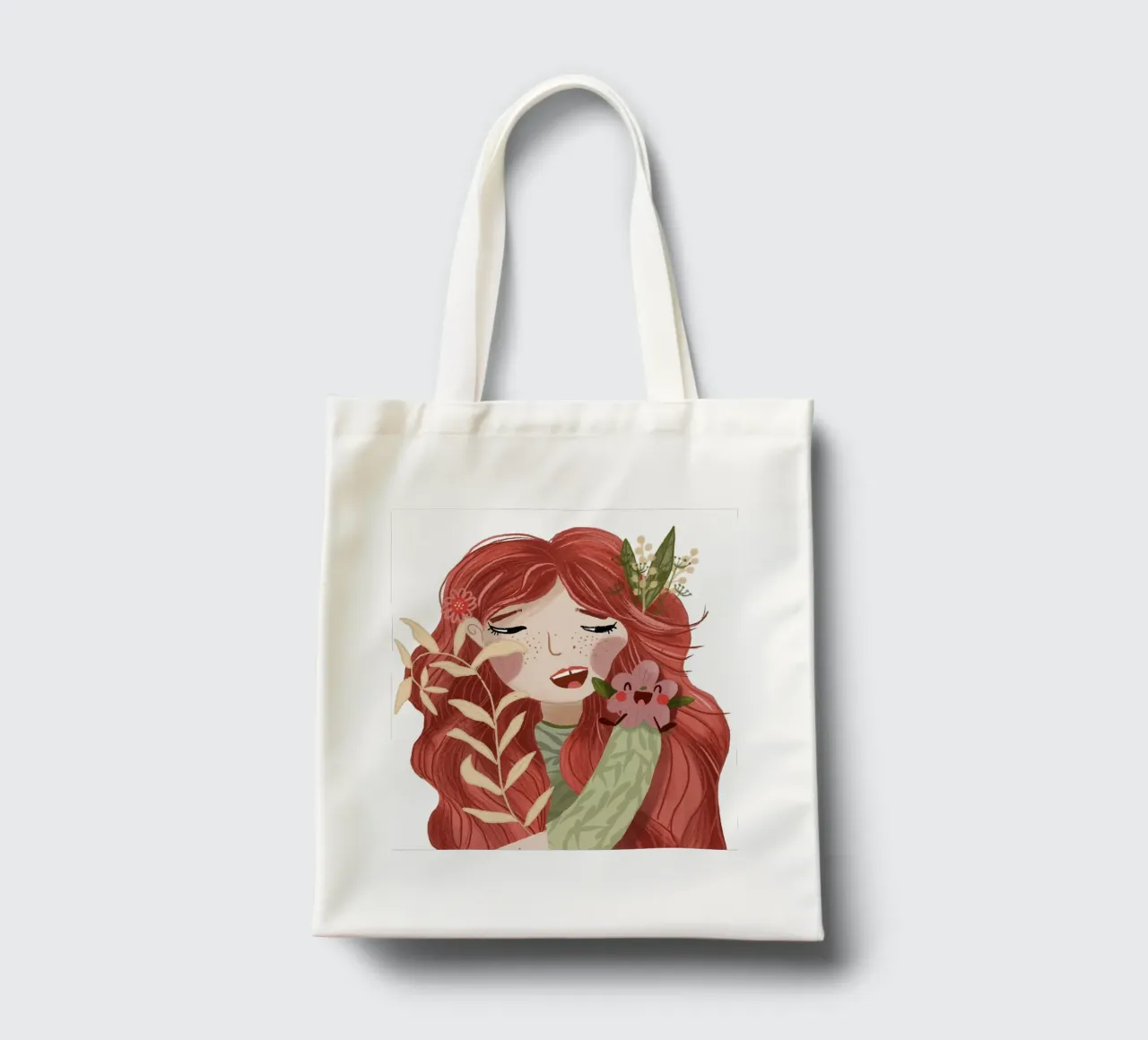 Blumenmädchen mit frecher Blühte tote bag by Honigbrombeere