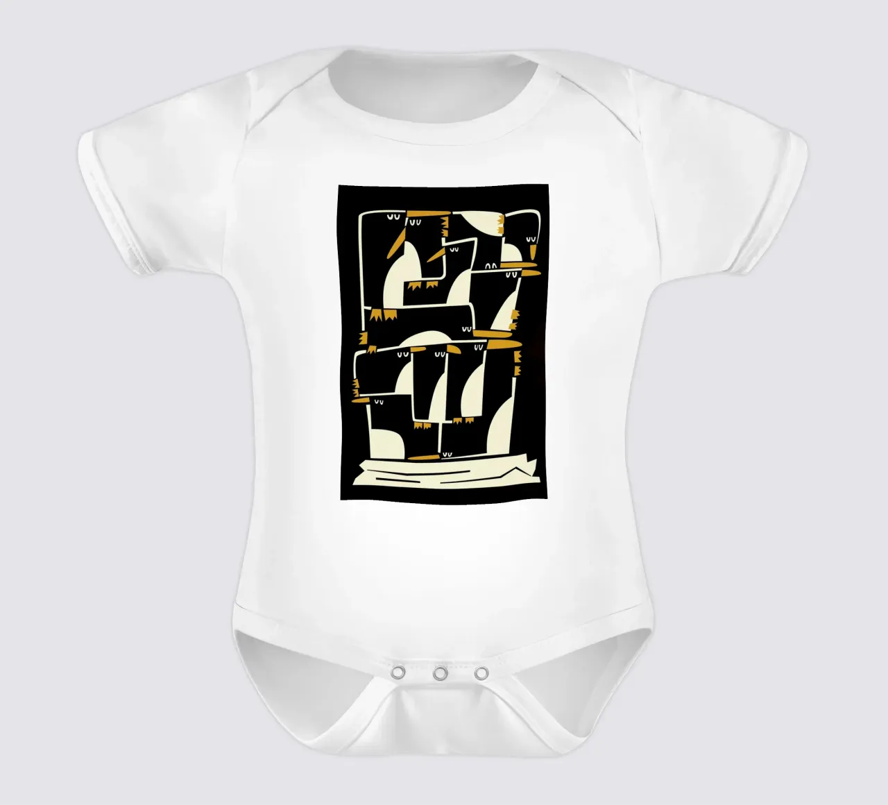 Penguins Kurzarm Babybody von Fox & Velvet