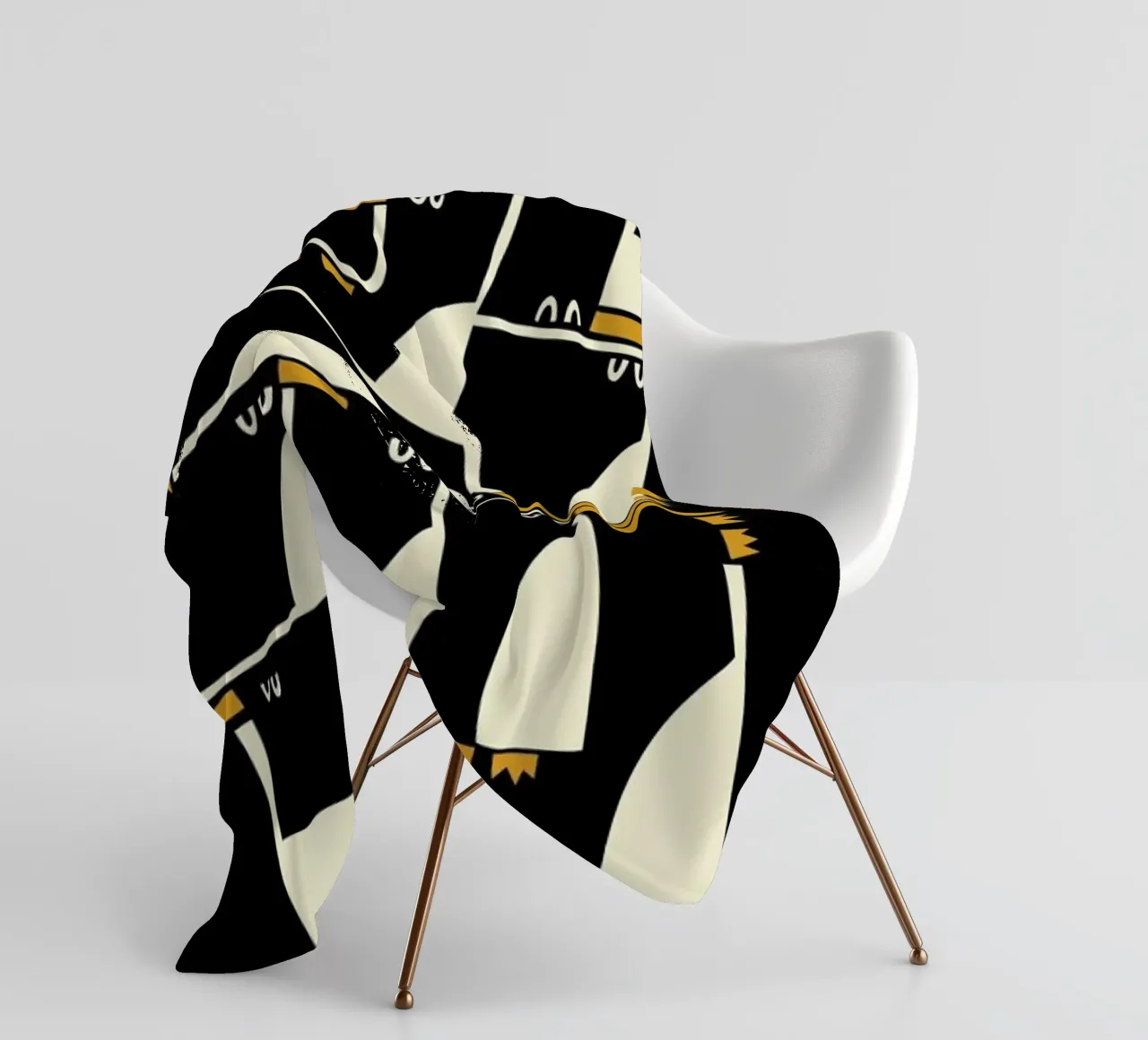 Penguins fleece blanket by Fox & Velvet