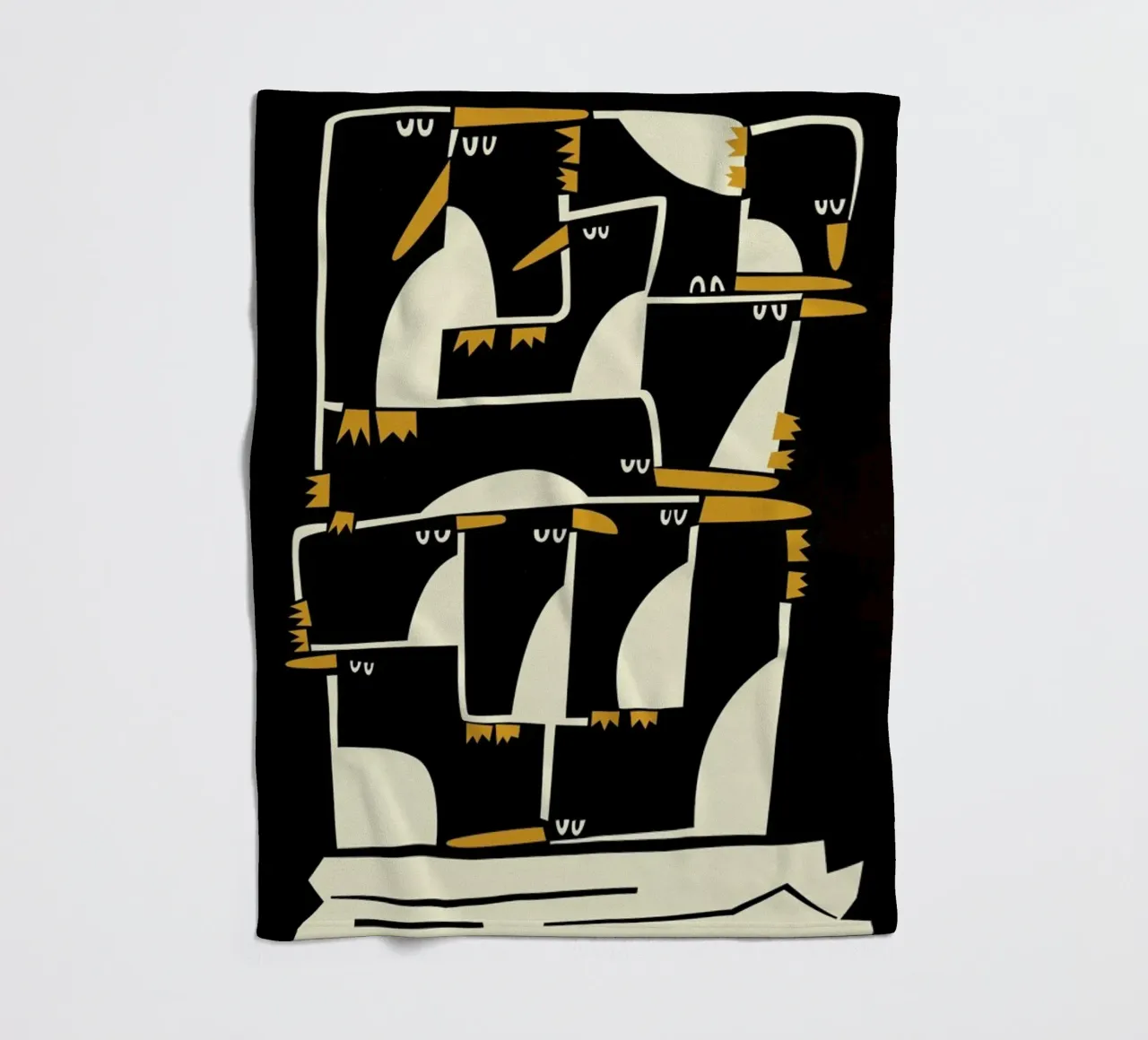 Penguins fleece blanket by Fox & Velvet